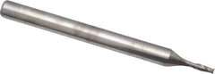 Niagara Cutter - 3/64", 1/8" LOC, 1/8" Shank Diam, 1-1/2" OAL, 2 Flute, Solid Carbide Square End Mill - Single End, Uncoated, Spiral Flute, 30° Helix, Centercutting, Right Hand Cut, Right Hand Flute, Series C230 - Exact Tool & Supply
