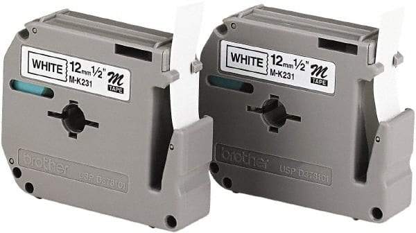 Brother - 1/2" Wide, White Label Tape - For Label Maker - Exact Tool & Supply