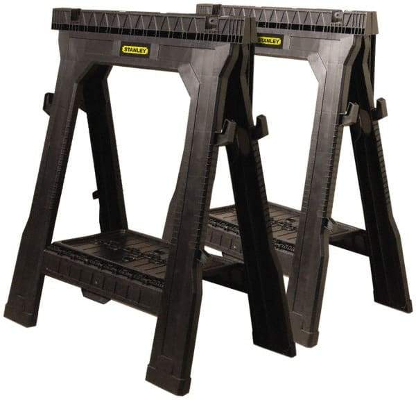 Stanley - Folding Sawhorse - 1" Long x 27.3" Wide x 32" High, Twin Pack - Exact Tool & Supply