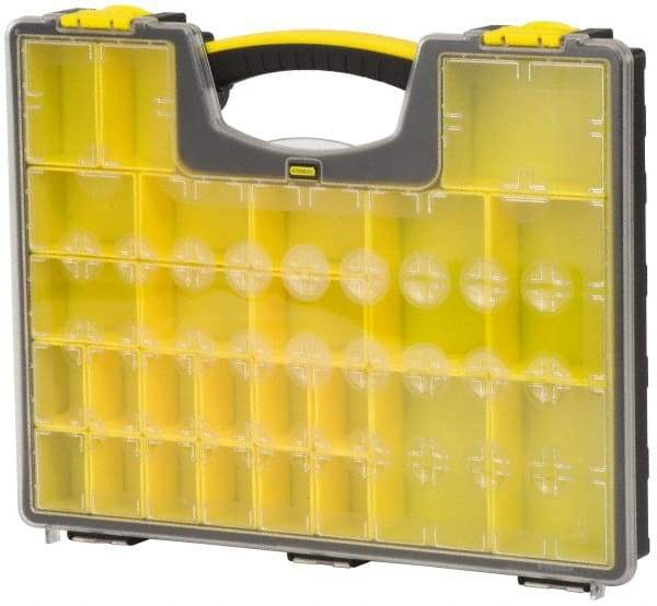 Stanley - 25 Compartment Tool Organizer - 13-1/8" Wide x 16-7/32" Deep x 2-1/8" High, Polypropylene Resin & Acrylonitrile Butadiene Styrene Plastic - Exact Tool & Supply