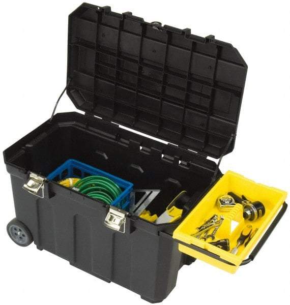 Stanley - Mobile Tool Chest - 30" Wide x 18-1/2" Deep x 19" High, Polypropylene Resin, Black - Exact Tool & Supply