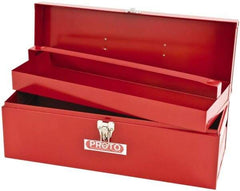 Proto - 1 Compartment 1 Tray Tool Box - 19-1/2" Wide x 7" Deep x 8" High, Steel, Red - Exact Tool & Supply