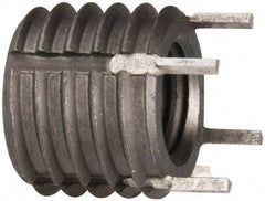 Jergens - M10x1.50 Internal, 5/8-11 External, Metric Coarse/UNC, 1/2" Insert Length, Solid Keylocking Thread Inserts - Carbon Steel, Zinc Phosphate Finish, Grade C1215, 6H Internal Class of Fit, 2A External Class of Fit, Use Tool 215-064845 - Exact Tool & Supply