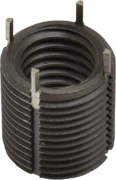 Jergens - 9/16-12 Internal, 3/4-16 External, UNC, 20.5mm Insert Length, Heavy Duty Keylocking Thread Inserts - Carbon Steel, Zinc Phosphate Finish, Grade C1215, 2B Internal Class of Fit, 2A External Class of Fit, Use Tool 215-064707 - Exact Tool & Supply