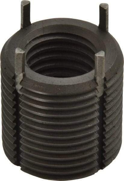 Jergens - 3/4-10 Internal, 1-1/8 - 12 External, UNC, 1-1/8" Insert Length, Heavy Duty Keylocking Thread Inserts - Carbon Steel, Zinc Phosphate Finish, Grade C1215, 2B Internal Class of Fit, 2A External Class of Fit, Use Tool 215-064709 - Exact Tool & Supply