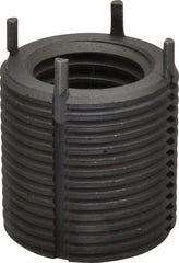Jergens - 7/8-9 Internal, 1-1/4 - 12 External, UNC, 1-1/4" Insert Length, Heavy Duty Keylocking Thread Inserts - Carbon Steel, Zinc Phosphate Finish, Grade C1215, 2B Internal Class of Fit, 2A External Class of Fit, Use Tool 215-064710 - Exact Tool & Supply