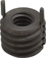 Jergens - 1/4-20 Internal, 1/2-13 External, UNC, 9.4mm Insert Length, Extra Heavy Duty Keylocking Thread Inserts - Carbon Steel, Zinc Phosphate Finish, Grade C1215, 2B Internal Class of Fit, 2A External Class of Fit, Use Tool 215-064734 - Exact Tool & Supply