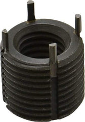 Jergens - 5/8-11 Internal, 1-12 External, UNC, 22mm Insert Length, Extra Heavy Duty Keylocking Thread Inserts - Carbon Steel, Zinc Phosphate Finish, Grade C1215, 2B Internal Class of Fit, 2A External Class of Fit, Use Tool 215-064740 - Exact Tool & Supply
