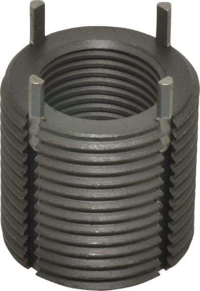 Jergens - 3/4-16 Internal, 1-1/8 - 12 External, UNF, 1-1/8" Insert Length, Heavy Duty Keylocking Thread Inserts - Carbon Steel, Zinc Phosphate Finish, Grade C1215, 2B Internal Class of Fit, 2A External Class of Fit, Use Tool 215-064709 - Exact Tool & Supply
