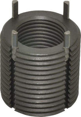 Jergens - 3/4-16 Internal, 1-1/8 - 12 External, UNF, 1-1/8" Insert Length, Heavy Duty Keylocking Thread Inserts - Carbon Steel, Zinc Phosphate Finish, Grade C1215, 2B Internal Class of Fit, 2A External Class of Fit, Use Tool 215-064709 - Exact Tool & Supply