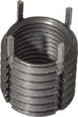 Jergens - 1/2-20 Internal, 5/8-11 External, UNF, 5/8" Insert Length, Thin Wall Keylocking Thread Inserts - Carbon Steel, Zinc Phosphate Finish, Grade C1215, 2B Internal Class of Fit, 2A External Class of Fit, Use Tool 215-064726 - Exact Tool & Supply