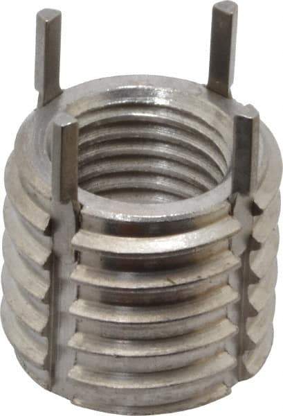 Jergens - 3/8-24 Internal, 9/16-12 External, UNF, 1/2" Insert Length, Heavy Duty Keylocking Thread Inserts - Stainless Steel, Passivated Finish, Grade 303, 2B Internal Class of Fit, 2A External Class of Fit, Use Tool 215-064704 - Exact Tool & Supply