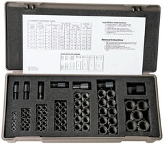 Jergens - 77 Inserts, 1/4-20, 5/16-18, 3/8-16, 7/16-14, 1/2-13, 9/16-12, 5/8-11, 3/4-10, 7/8-9, 1-8 UNC Stainless Steel Keylocking Insert Thread Repair Kit - Exact Tool & Supply