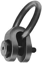 Jergens - 29,000 Lbs. Load Limit, Alloy Steel Side Pull Hoist Ring - Black Oxide Finish, 2-4-1/2 Inch Thread Size, 5-1/4 x 10-1/2 Inch Diameter Ring - Exact Tool & Supply