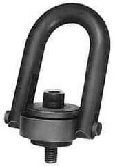 Jergens - 12,500 Lb Load Capacity Safety Engineered Center Pull Hoist Ring - M42 x 4.5 Thread, 68mm Thread Length, Alloy Steel, Black Oxide Finish - Exact Tool & Supply