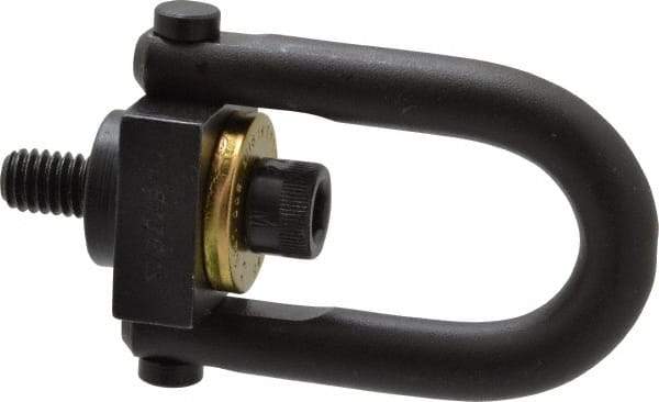 Jergens - 800 Lb Load Capacity Safety Engineered Center Pull Hoist Ring - 7 Ft/Lb Torque, 5/16 - 18 Thread, 4140 Alloy Steel, Black Oxide Finish - Exact Tool & Supply