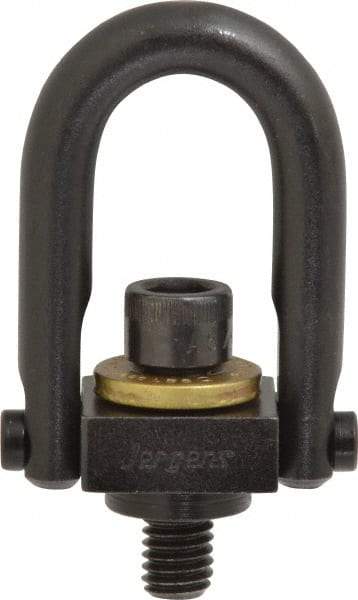Jergens - 1,000 Lb Load Capacity Safety Engineered Center Pull Hoist Ring - 12 Ft/Lb Torque, 3/8 - 16 Thread, 4140 Alloy Steel, Black Oxide Finish - Exact Tool & Supply