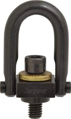Jergens - 1,000 Lb Load Capacity Safety Engineered Center Pull Hoist Ring - 12 Ft/Lb Torque, 3/8 - 16 Thread, 4140 Alloy Steel, Black Oxide Finish - Exact Tool & Supply