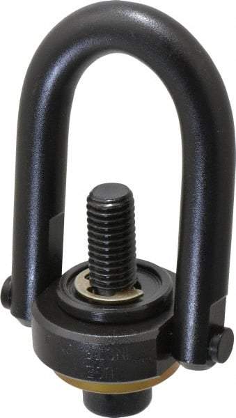 Jergens - 2,500 Lb Load Capacity Safety Engineered Center Pull Hoist Ring - 28 Ft/Lb Torque, 1/2 - 13 Thread, 4140 Alloy Steel, Black Oxide Finish - Exact Tool & Supply