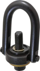 Jergens - 2,500 Lb Load Capacity Safety Engineered Center Pull Hoist Ring - 28 Ft/Lb Torque, 1/2 - 13 Thread, 4140 Alloy Steel, Black Oxide Finish - Exact Tool & Supply