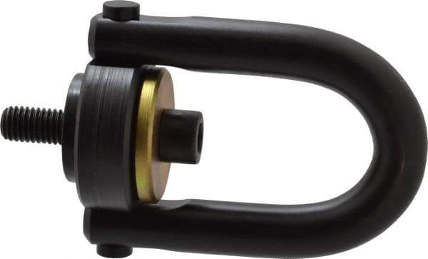 Jergens - 2,500 Lb Load Capacity Safety Engineered Center Pull Hoist Ring - 28 Ft/Lb Torque, 1/2 - 13 Thread, 4140 Alloy Steel, Black Oxide Finish - Exact Tool & Supply