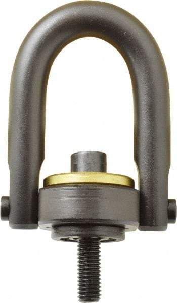 Jergens - 2,500 Lb Load Capacity Safety Engineered Center Pull Hoist Ring - 28 Ft/Lb Torque, 1/2 - 13 Thread, 4140 Alloy Steel, Black Oxide Finish - Exact Tool & Supply