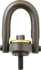 Jergens - 2,500 Lb Load Capacity Safety Engineered Center Pull Hoist Ring - 28 Ft/Lb Torque, 1/2 - 13 Thread, 4140 Alloy Steel, Black Oxide Finish - Exact Tool & Supply