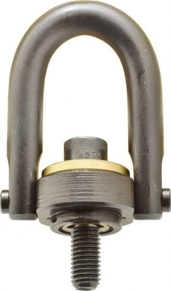 Jergens - 4,000 Lb Load Capacity Safety Engineered Center Pull Hoist Ring - 60 Ft/Lb Torque, 5/8 - 11 Thread, 4140 Alloy Steel, Black Oxide Finish - Exact Tool & Supply