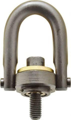 Jergens - 4,000 Lb Load Capacity Safety Engineered Center Pull Hoist Ring - 60 Ft/Lb Torque, 5/8 - 11 Thread, 4140 Alloy Steel, Black Oxide Finish - Exact Tool & Supply