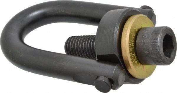 Jergens - 5,000 Lb Load Capacity Safety Engineered Center Pull Hoist Ring - 100 Ft/Lb Torque, 3/4 - 10 Thread, 4140 Alloy Steel, Black Oxide Finish - Exact Tool & Supply