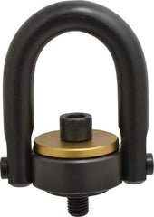 Jergens - 7,000 Lb Load Capacity Safety Engineered Center Pull Hoist Ring - 100 Ft/Lb Torque, 3/4 - 10 Thread, 4140 Alloy Steel, Black Oxide Finish - Exact Tool & Supply