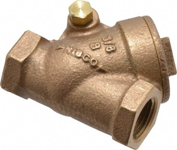 NIBCO - 3/8" Bronze Check Valve - Y-Pattern, FNPT x FNPT, 200 WOG - Exact Tool & Supply