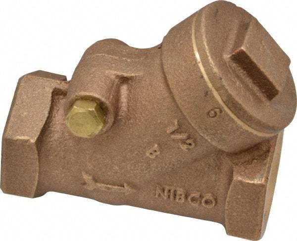 NIBCO - 1/2" Bronze Check Valve - Y-Pattern, FNPT x FNPT, 200 WOG - Exact Tool & Supply
