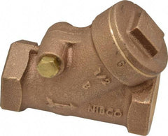NIBCO - 1/2" Bronze Check Valve - Y-Pattern, FNPT x FNPT, 200 WOG - Exact Tool & Supply