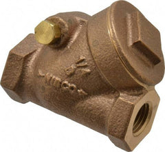 NIBCO - 1/4" Bronze Check Valve - Y-Pattern, FNPT x FNPT, 200 WOG - Exact Tool & Supply