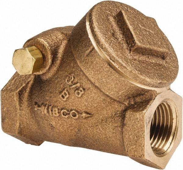 NIBCO - 3/8" Bronze Check Valve - Y-Pattern, FNPT x FNPT, 200 WOG - Exact Tool & Supply