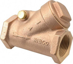 NIBCO - 1" Bronze Check Valve - Y-Pattern, FNPT x FNPT, 200 WOG - Exact Tool & Supply