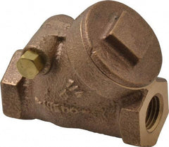 NIBCO - 1/4" Bronze Check Valve - Y-Pattern, FNPT x FNPT, 200 WOG - Exact Tool & Supply