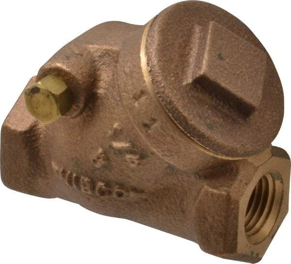 NIBCO - 1/4" Bronze Check Valve - Y-Pattern, FNPT x FNPT, 200 WOG - Exact Tool & Supply