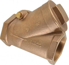 NIBCO - 2" Bronze Check Valve - Y-Pattern, FNPT x FNPT, 200 WOG - Exact Tool & Supply