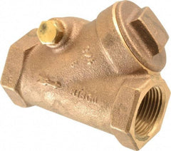 NIBCO - 3/4" Bronze Check Valve - Y-Pattern, FNPT x FNPT, 200 WOG - Exact Tool & Supply