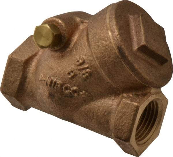 NIBCO - 3/8" Bronze Check Valve - Y-Pattern, FNPT x FNPT, 200 WOG - Exact Tool & Supply