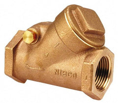 NIBCO - 2" Bronze Check Valve - Y-Pattern, FNPT x FNPT, 300 WOG - Exact Tool & Supply