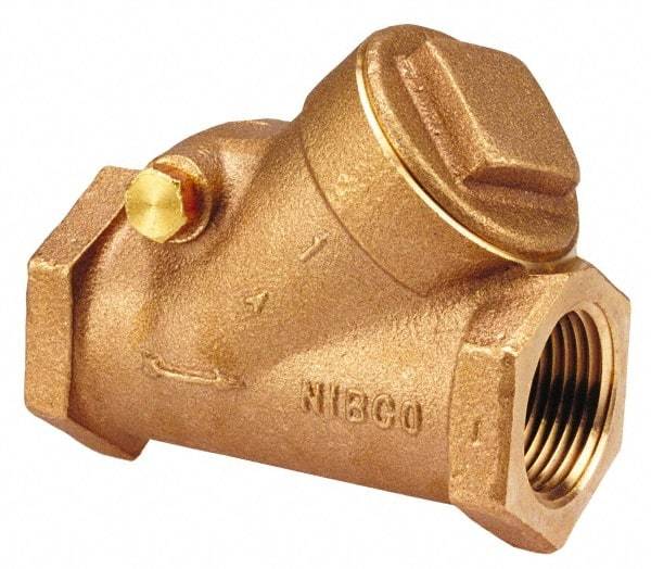 NIBCO - 2-1/2" Bronze Check Valve - Y-Pattern, FNPT x FNPT, 300 WOG - Exact Tool & Supply