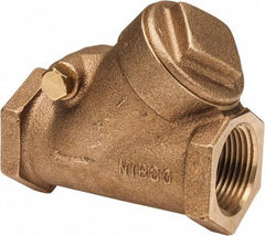NIBCO - 1" Bronze Check Valve - Y-Pattern, FNPT x FNPT, 300 WOG - Exact Tool & Supply