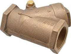 NIBCO - 1-1/4" Bronze Check Valve - Y-Pattern, FNPT x FNPT, 300 WOG - Exact Tool & Supply