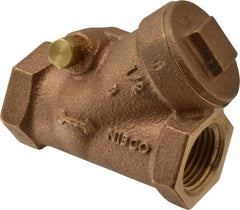 NIBCO - 1/2" Bronze Check Valve - Y-Pattern, FNPT x FNPT, 300 WOG - Exact Tool & Supply