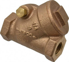 NIBCO - 1/4" Bronze Check Valve - Y-Pattern, FNPT x FNPT, 300 WOG - Exact Tool & Supply