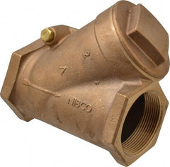 NIBCO - 2" Bronze Check Valve - Y-Pattern, FNPT x FNPT, 300 WOG - Exact Tool & Supply