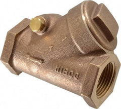 NIBCO - 1" Bronze Check Valve - Y-Pattern, FNPT x FNPT, 300 WOG - Exact Tool & Supply